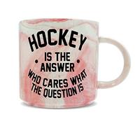Hippowarehouse Hockey is The Answer Who Cares What The Question is Printed Mug Various Colour Options Ceramic Cup Kitchenware 11oz