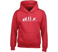 Hippowarehouse Hockey Player Evolution Kids Children's Unisex Hoodie Hooded top Red
