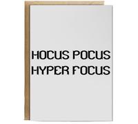 Hippowarehouse Hocus Pocus Hyper Focus Personalised Card A6 with envelope for him for her Funny Cards for Men and Women Blank inside option