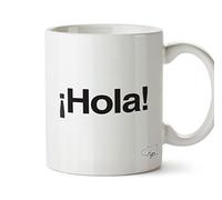 Hippowarehouse Hola Spanish Greeting Printed Mug Cup Ceramic 10oz