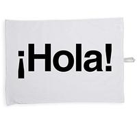 Hippowarehouse Hola Spanish Greeting Tea Towel Eco Printed Dish Cloth Kitchen accessory 50cmx70cm 100% Cotton