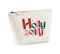 Hippowarehouse Holly Jolly Sack Printed Make up Cosmetic wash Bag 18x19x9cm