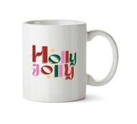 Hippowarehouse Holly Jolly Sack Printed Mug Various Colour Options Ceramic Cup Kitchenware 11oz