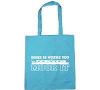 Hippowarehouse Home is Where You Moor It Tote Shopping Gym Beach Bag 42cm x38cm, 10 litres