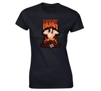 Hippowarehouse HONK Rock Duck Womens Fitted Short Sleeve t-Shirt (Specific Size Guide in Description) Black