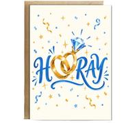 Hippowarehouse Hooray! Engagement rings Card - A6 with envelope for him for her Funny Cards for Men and Women