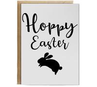 Hippowarehouse Hoppy Easter Birthday Card A5 Personalised with envelope for him for her Funny Cards for Men and Women Blank inside option