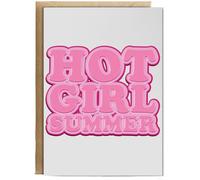 Hippowarehouse Hot girl summer Personalised Card A6 with envelope for him for her Funny Cards for Men and Women Blank inside option