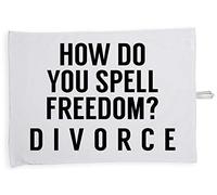 Hippowarehouse How do you spell freedom? Divorce Tea Towel Eco Printed Dish Cloth Kitchen accessory 50cmx70cm 100% Cotton