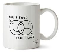 Hippowarehouse How I Look, How I Feel. Resting Grumpy face Printed Mug Cup Ceramic 10oz