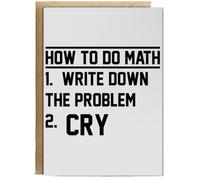 Hippowarehouse How To Do Math Personalised Card A6 with envelope for him for her Funny Cards for Men and Women Blank inside option