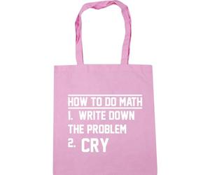 Hippowarehouse How To Do Math Tote Shopping Gym Beach Bag 42cm x38cm, 10 litres