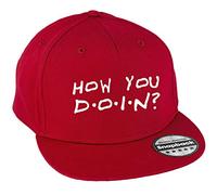 Hippowarehouse How You Doin? Snapback hat Premium Printed 5 Panel Flat Peak Cotton OneSize Adults Classic Red