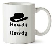 Hippowarehouse Howdy Cowboy hat Printed Mug Various Colour Options Ceramic Cup Kitchenware 10oz