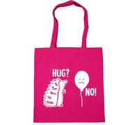 Hippowarehouse Hug? No! - Hedgehog balloon Tote Shopping Gym Beach Bag 42cm x38cm, 10 litres