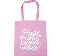 Hippowarehouse Hugs and Good Vibes Tote Shopping Gym Beach Bag 42cm x38cm, 10 litres