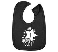 Hippowarehouse I Am 1 Year Old! - 1st Birthday Milestone Birthday Cotton Baby Nursing bib Boys Girls 35cmx22cm