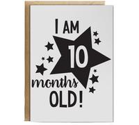 Hippowarehouse I Am 10 Months Old! - Milestone Birthday Birthday Card A5 Personalised with envelope for him for her Funny Cards for Men and Women Blank inside option