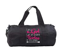 Hippowarehouse I Am A Girl. I Am A Athlete. Twirling Is My Sport Gymwear Gym Duffle Cylinder Uniform Kit Bag 50 x 25 x 25cm 20 litres