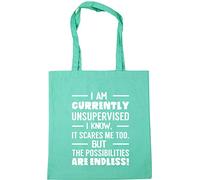 Hippowarehouse I Am Currently Unsupervised I Know, It Scares Me Too. But The Possibilities Are Endless! Tote Shopping Gym Beach Bag 42cm x38cm, 10 litres