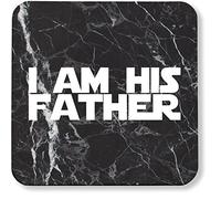 Hippowarehouse I am his father printed coaster gloss finish durable backing 9cm x 9cm 2 pack