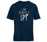 Hippowarehouse I am Secretly a spy Kids Children's Short Sleeve t-Shirt Navy Blue