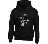 Hippowarehouse I am Secretly a spy Kids Children's Unisex Hoodie Hooded top Black