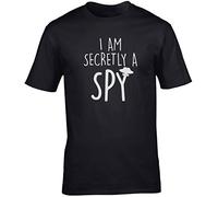 Hippowarehouse I am Secretly a spy Unisex Short Sleeve t-Shirt (Specific Size Guide in Description) Black