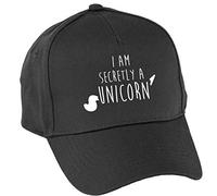 Hippowarehouse i am Secretly a Unicorn Baseball Cap hat Premium Printed 5 Panel OneSize Adults Black