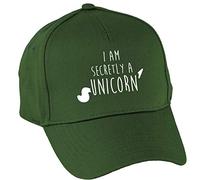 Hippowarehouse i am Secretly a Unicorn Baseball Cap hat Premium Printed 5 Panel OneSize Adults Bottle Green