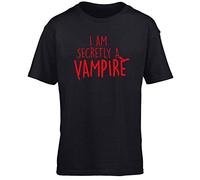 Hippowarehouse I am Secretly a Vampire Kids Children's Short Sleeve t-Shirt Black