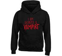 Hippowarehouse I am Secretly a Vampire Kids Children's Unisex Hoodie Hooded top Black