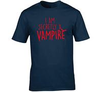 Hippowarehouse I am Secretly a Vampire Unisex Short Sleeve t-Shirt (Specific Size Guide in Description) Navy Blue