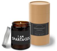 Hippowarehouse I am Spartacus Candle Aromatherapy 40hr Scented Gift Set Anxiety Relief Sleep Vegan 200g SP