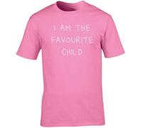 Hippowarehouse I Am The Favourite Child Unisex Short Sleeve t-Shirt (Specific Size Guide in Description) Pink