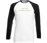Hippowarehouse I AM The Lizard Queen Unisex Long Sleeve Baseball Two Tone t-Shirt