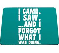 Hippowarehouse I came I saw and I forgot what I was doing printed mouse mat pad accessory black rubber base 240mm x 190mm x 60mm