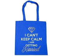 Hippowarehouse I can't keep calm I am getting married Tote Shopping Gym Beach Bag 42cm x38cm, 10 litres