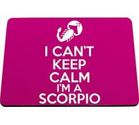 Hippowarehouse I can't keep calm I'm a scorpio printed mouse mat pad accessory black rubber base 240mm x 190mm x 60mm