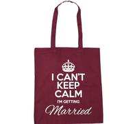 Hippowarehouse I can't keep calm I'm getting married Tote Shopping Gym Beach Bag 42cm x38cm, 10 litres