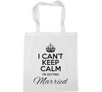 Hippowarehouse I can't keep calm I'm getting married Tote Shopping Gym Beach Bag 42cm x38cm, 10 litres