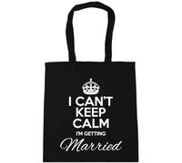 Hippowarehouse I can't keep calm I'm getting married Tote Shopping Gym Beach Bag 42cm x38cm, 10 litres