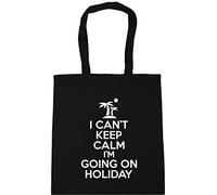 Hippowarehouse I can't keep calm i'm going on holiday Tote Shopping Gym Beach Bag 42cm x38cm, 10 litres
