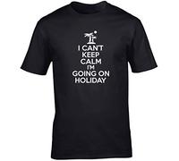 Hippowarehouse I Can't Keep Calm I'm Going on Holiday Unisex Short Sleeve t-Shirt (Specific Size Guide in Description) Black