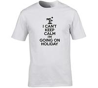 Hippowarehouse I Can't Keep Calm I'm Going on Holiday Unisex Short Sleeve t-Shirt (Specific Size Guide in Description) White