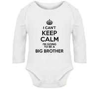 Hippowarehouse I Can't Keep Calm I'm Going to be a Big Brother baby vest bodysuit (long sleeve) boys girls