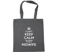 Hippowarehouse I Can't Keep Calm I'm Going to be a Midwife Tote Shopping Gym Beach Bag 42cm x38cm, 10 litres