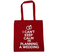 Hippowarehouse I can't keep calm i'm planning a wedding Tote Shopping Gym Beach Bag 42cm x38cm, 10 litres