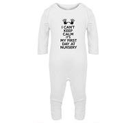 Hippowarehouse I Can't Keep Calm It's My First Day at Nursery Baby Romper All in one piece Unisex White