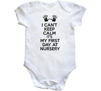 Hippowarehouse I can't keep calm it's my first day at nursery baby vest bodysuit (short sleeve) boys girls